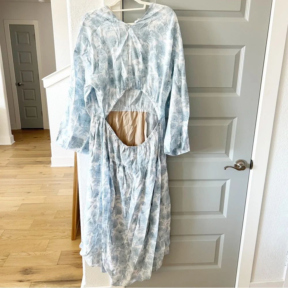 NWT Vince Dahlia Floral Midi Cutout Dress - Picture 4 of 5